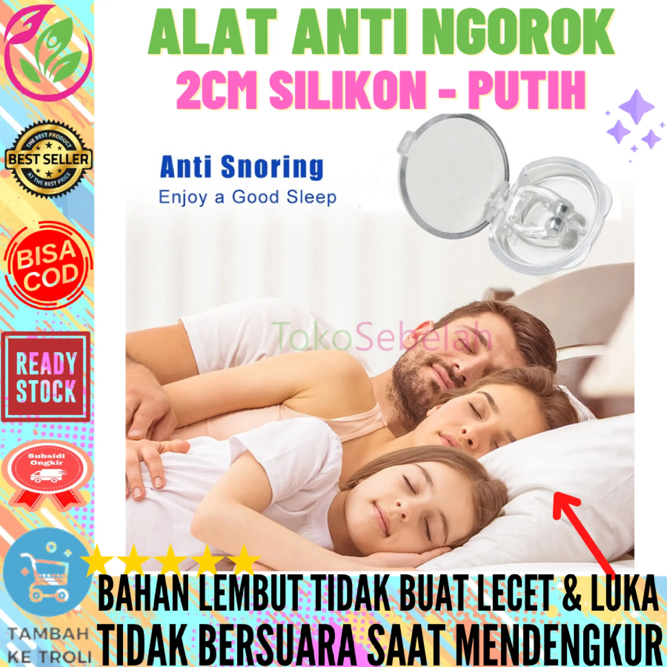 Alat Anti Ngorok Mini 2cm Silikon Putih Nose Breathing Stop Snoring Magnetic Alat Penghilang Dengkuran Alat Dengkur Alat Anti Dengkur Original Alat Mendengkur Alat Anti Mendengkur