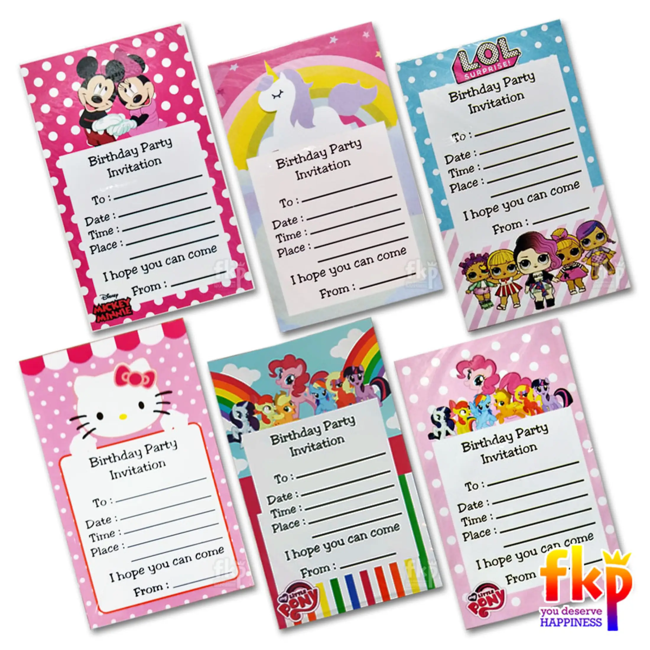 Fun Kids Party Undangan Ulang Tahun Karakter Isi 10 Pcs Sudah Termasuk Plastik Undangan Ultah Invitation Card Undangan Ulang Tahun Anak Lazada Indonesia