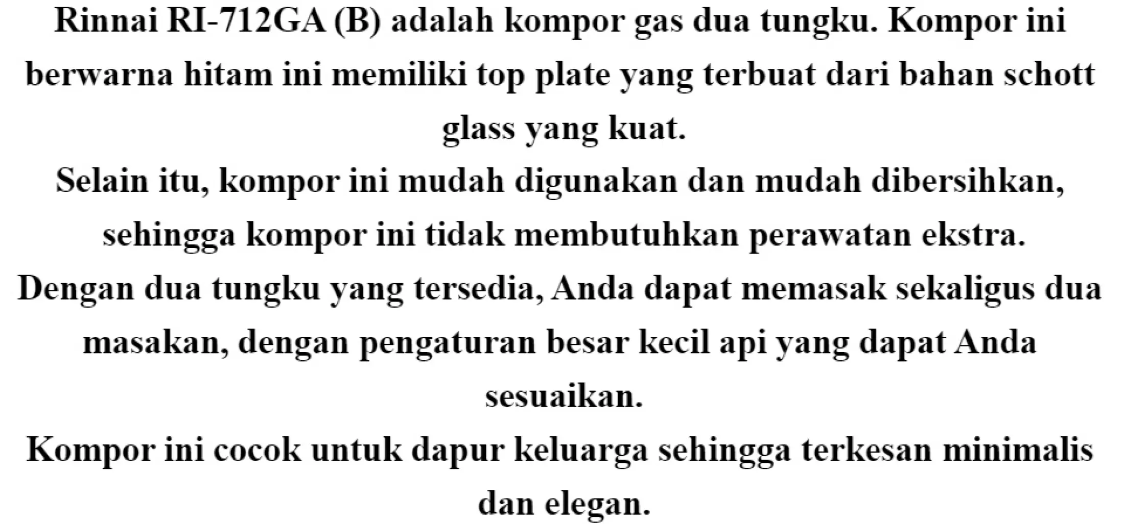 Rinnai Ri 712 Gab Kompor Gas Kaca 2 Tungku Bisa Api Lilin Mewah Berkualitas Lazada Indonesia