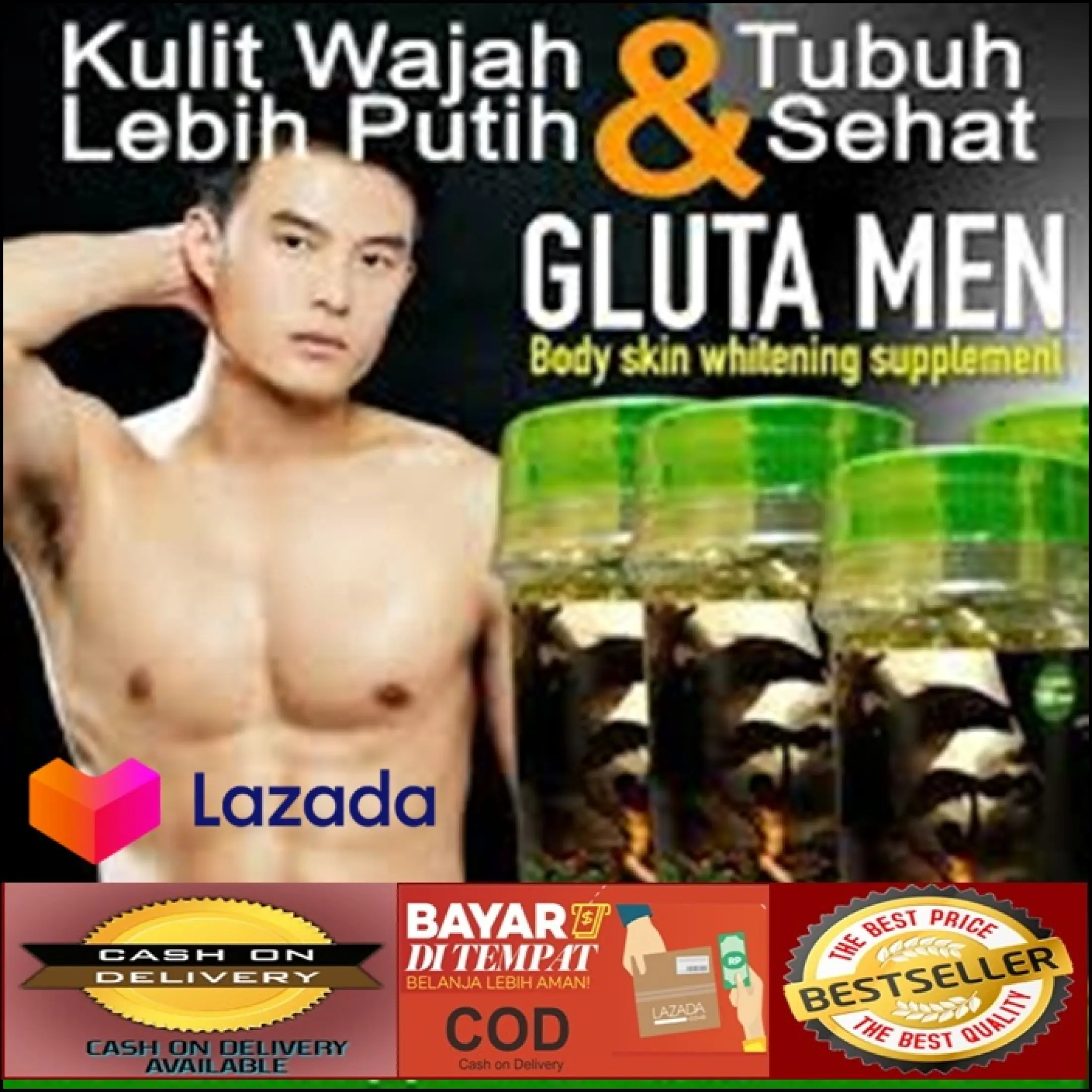 Obat Pemutih Badan Pria Gluta Men Body Skin Whitening Supplement Asli Pencerah Kulit Pria Terpercaya Lazada Indonesia