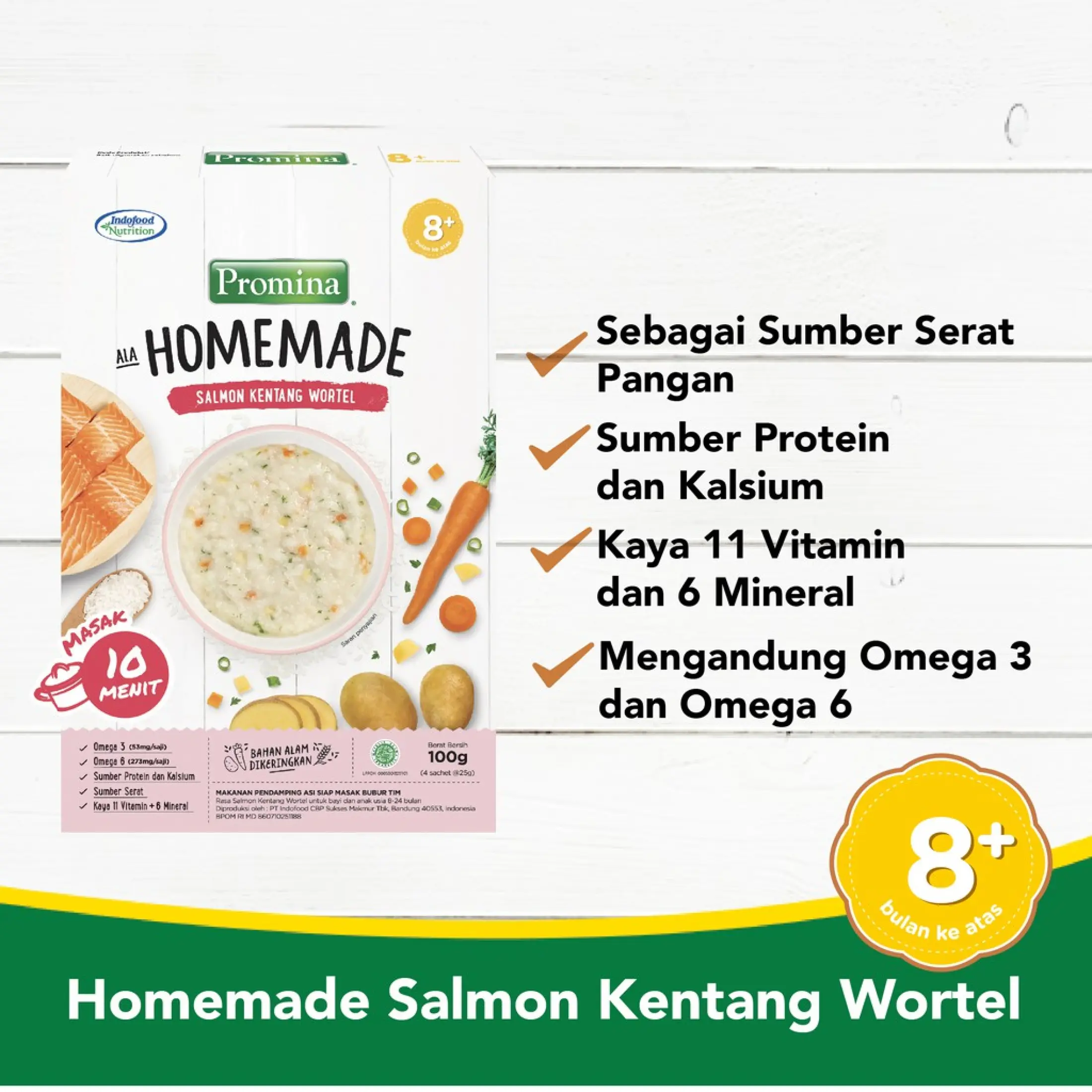 Promina 8m Homemade Bubur Salmon Kentang Wortel Box 100gr Bubur Bayi Usia 8 Bulan Keatas Lazada Indonesia