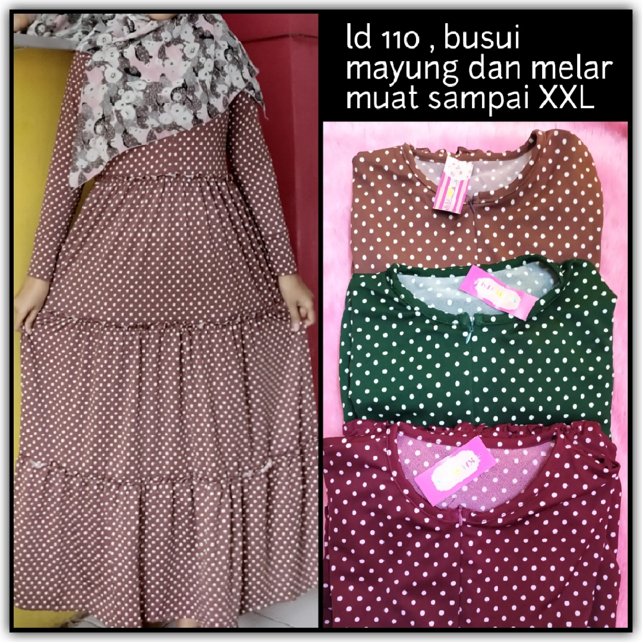 Gamis Fiber Import Motif Polka Cantik Gamis Busui Gamis Rempel Susun Gamis Fiber Ori Gamis Muslim Wanita Lazada Indonesia