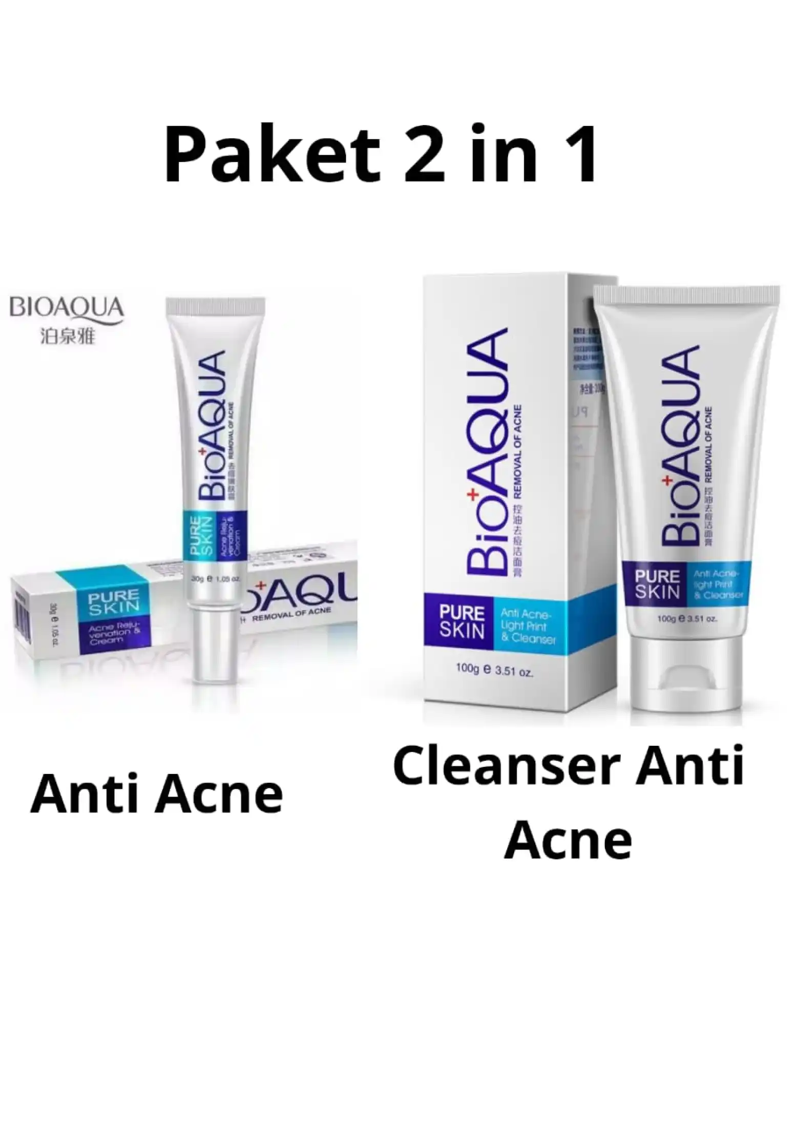 Bioaqua Pure Skin Cleanser Anti Acne Dan Bioaqua Cream Anti Jerawat Acne Rejuvenation Cream Lazada Indonesia