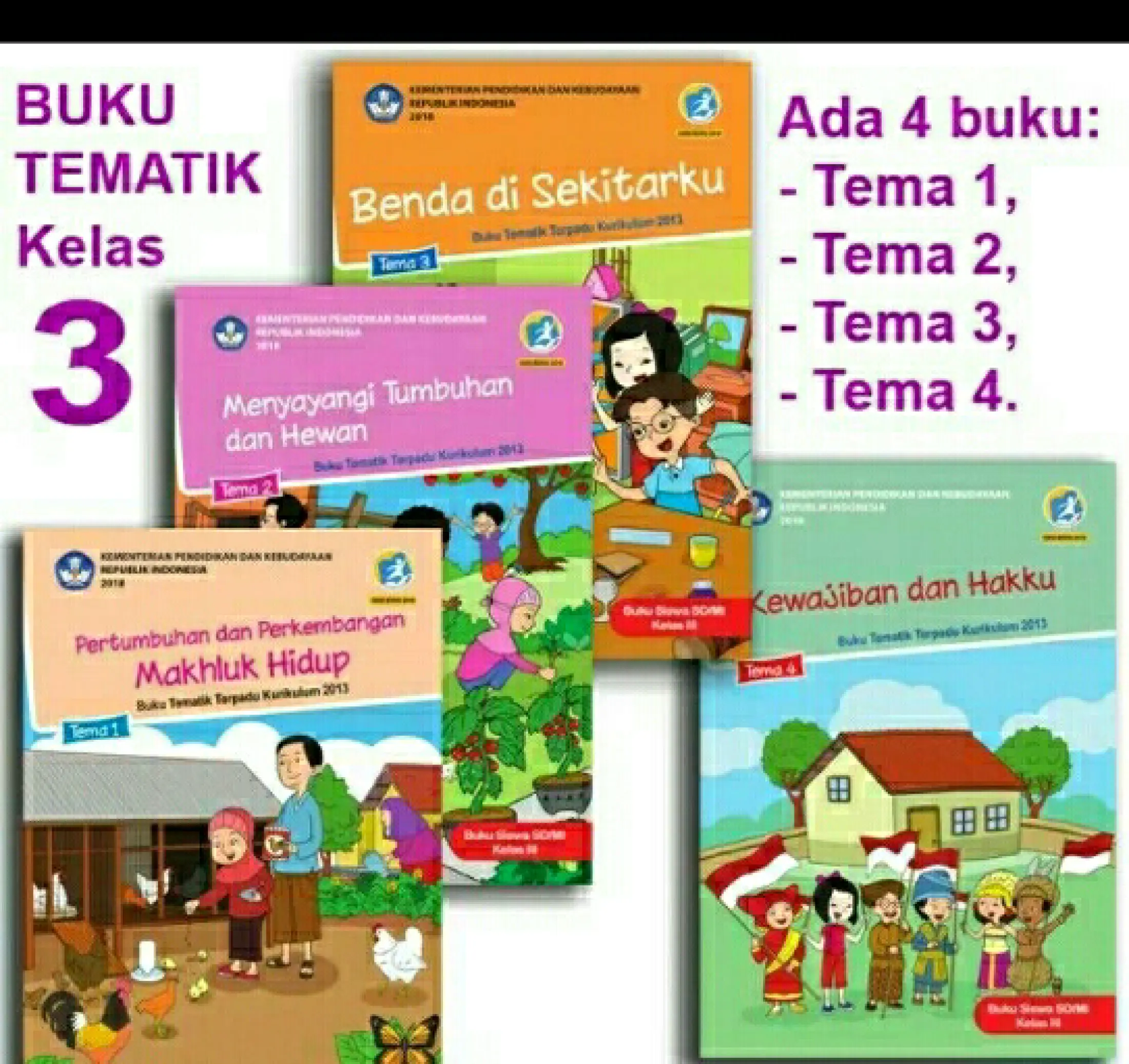 Buku Tematik Kelas 3 Semester 1 Tema 1 2 3 4 Buku Tematik Kelas Tiga Semester 1 Kurikulum 2013 Revisi 2018 Lazada Indonesia